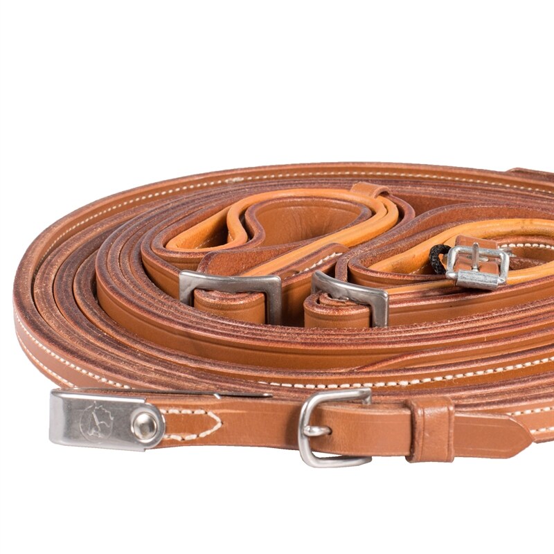 Finntack Elite nahkaiset ajo-ohjat teräsvahvisteisilla J-Loop käsilenkeillä