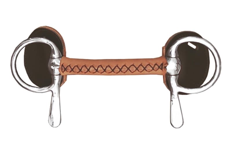 Mors droit à spatules Finntack, recouvert de cuir