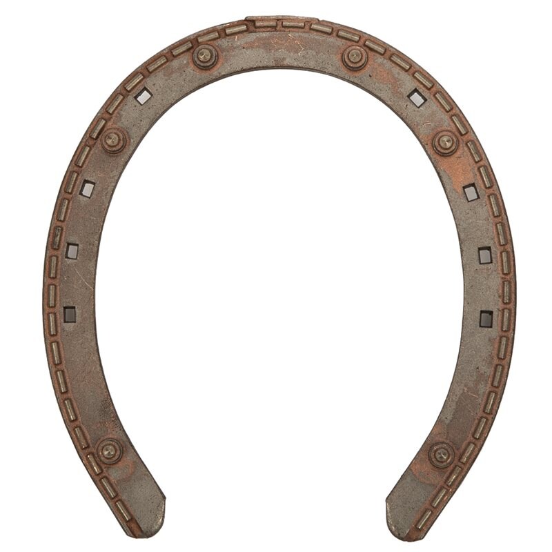 Hard metal horseshoe (goldshoe) 15x5, w/ 6 studs (7mm)