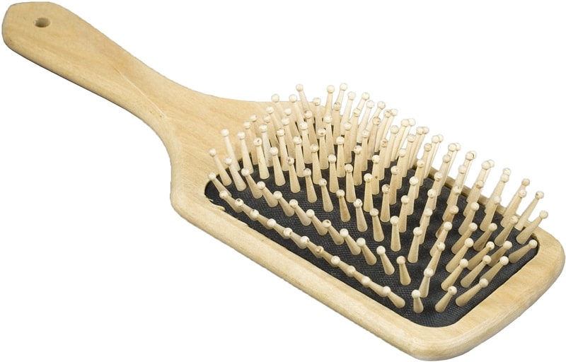 Brosse antistatique pour queue et crinière, dos en bois
