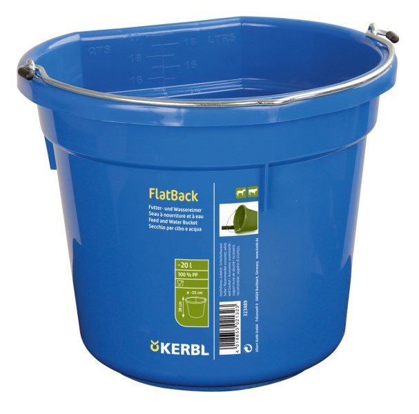 Kerbl Feed and water bucket FlatBack 20L