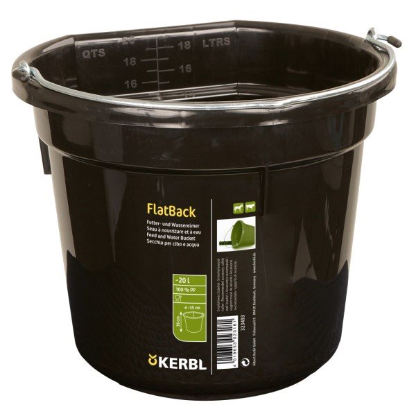 Kerbl Feed and water bucket FlatBack 20L