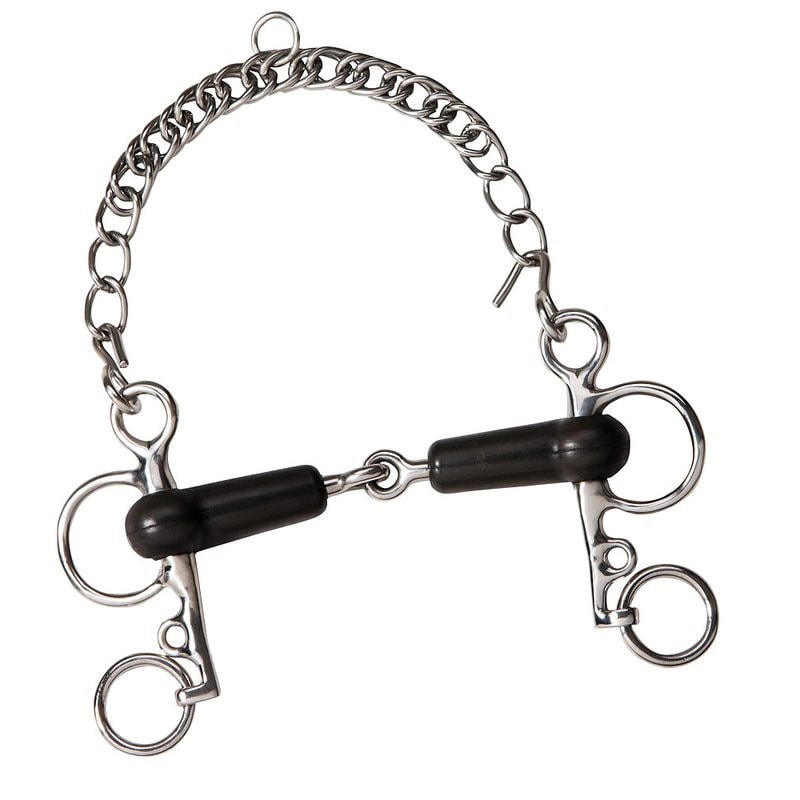 Feeling Rubber Jointed Pelham Bit With Short Cheeks