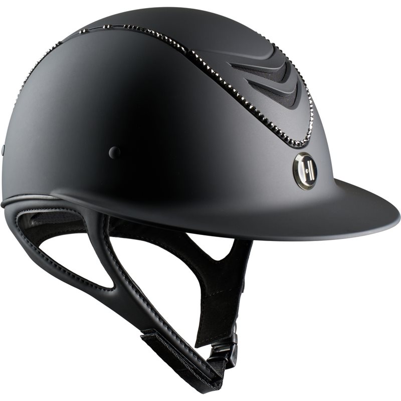 One K Avancé Lux Riding Helmet, Black Swarowski Pipe