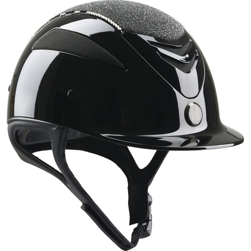 One K Defender Pro Riding Helmet, Glitter Top, Swarowski Pipe