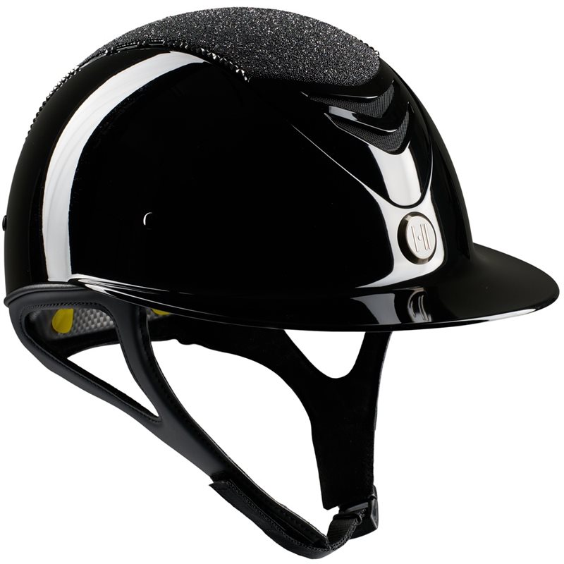 One K Mips Avancé Riding Helmet, Glitter Top, Swarovski Pipe