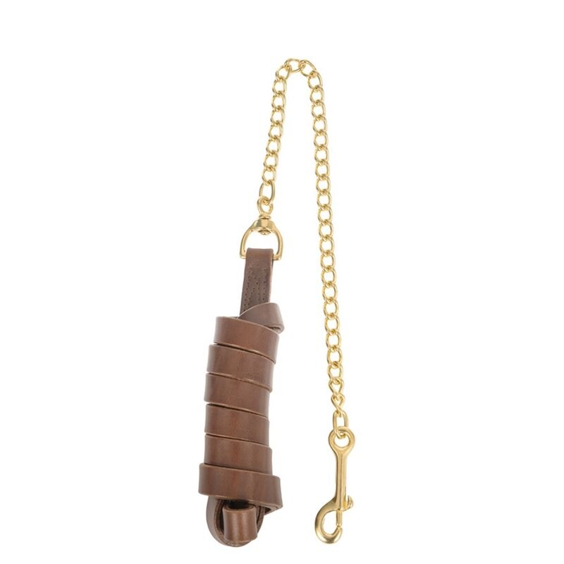Wahlsten Premium Leather Lead With One 60 Cm Solid Brass Chain