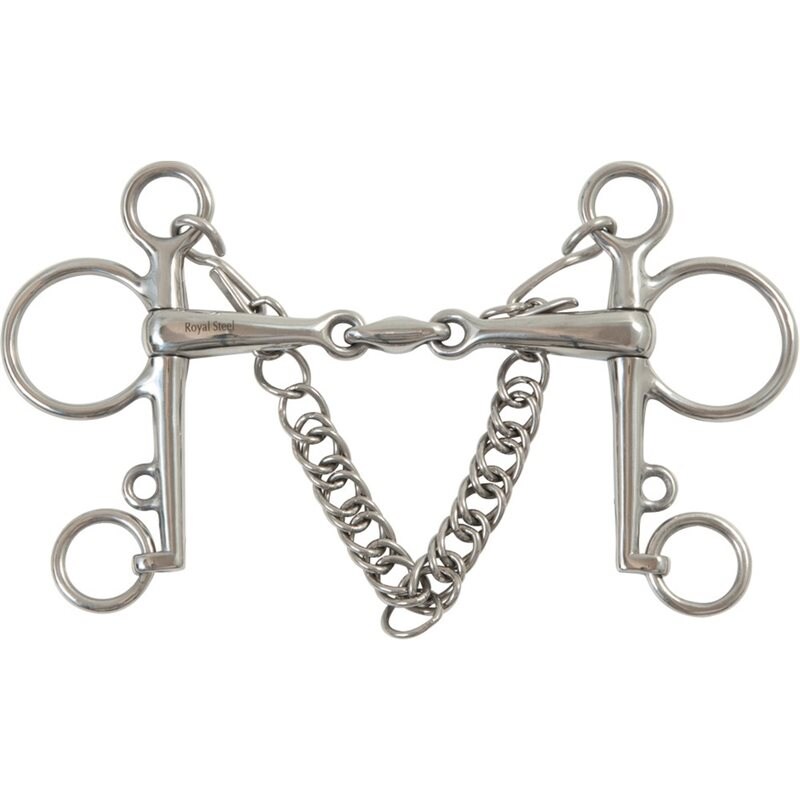 HorseGuard Pelham Double Jointed Bit Silver, 16mm