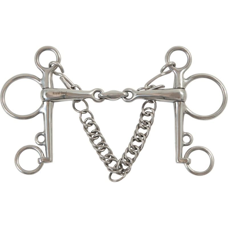 HorseGuard Pelham Double Jointed Bit Silver, 16mm
