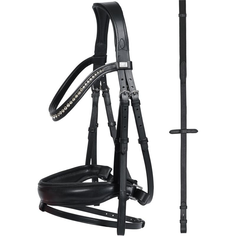 HorseGuard Cryll Bridle with Pull-Back Noseband with Flash