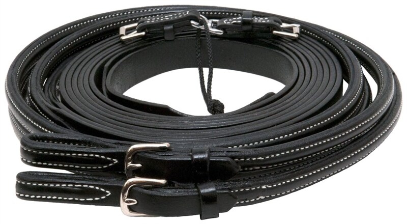 Guides d’attelage cuir Walsh, coutures arrondies