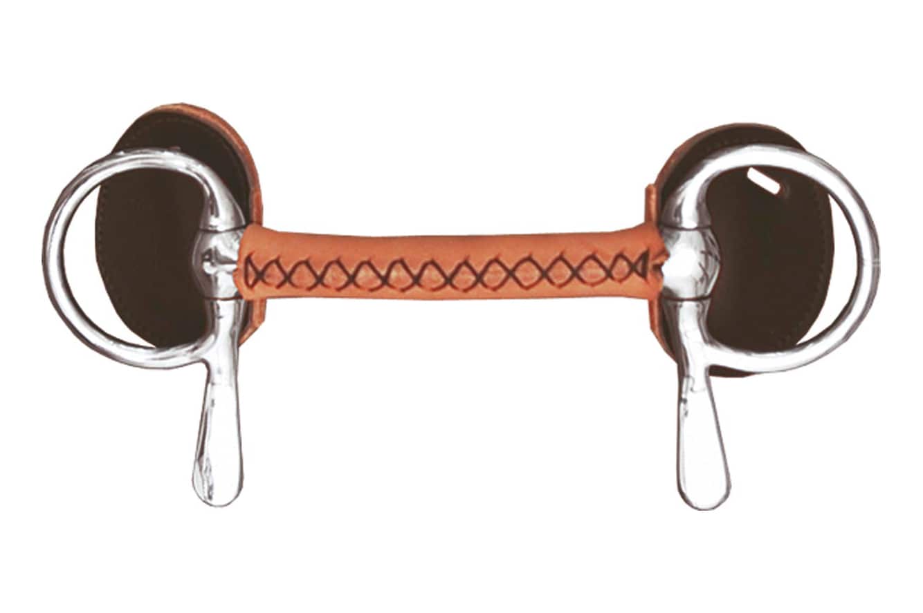 Finn-Tack Harness Racing Driving Bit Jointed Stainless Steel Leather Covered 