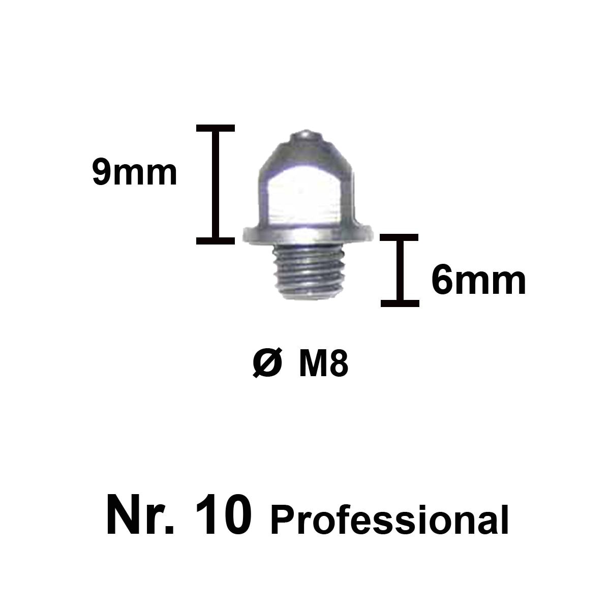 Tuna hokki NR 10 (9mm)M8-6mm (3101), kpl