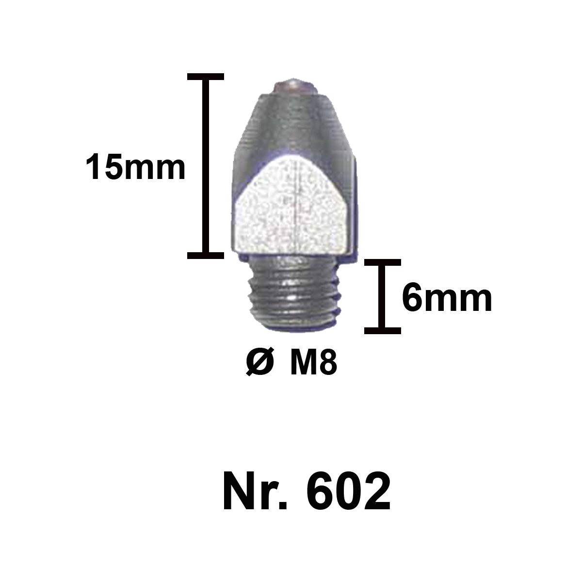 Tuna hokki NR 602 (15mm) M8-6mm (3120), kpl