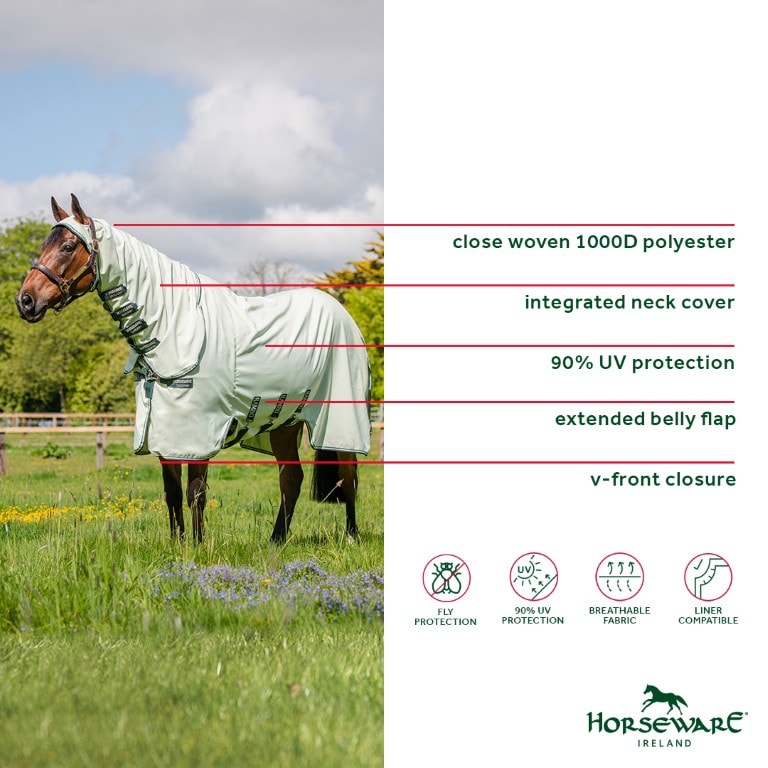 Horseware Rambo Hoody Sweet Itch Rug with fixed Neck