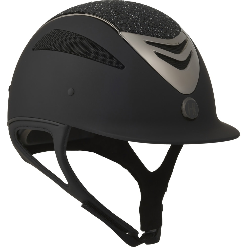 One K Defender Pro Riding Helmet, Glitter Top, Chrome Pipe