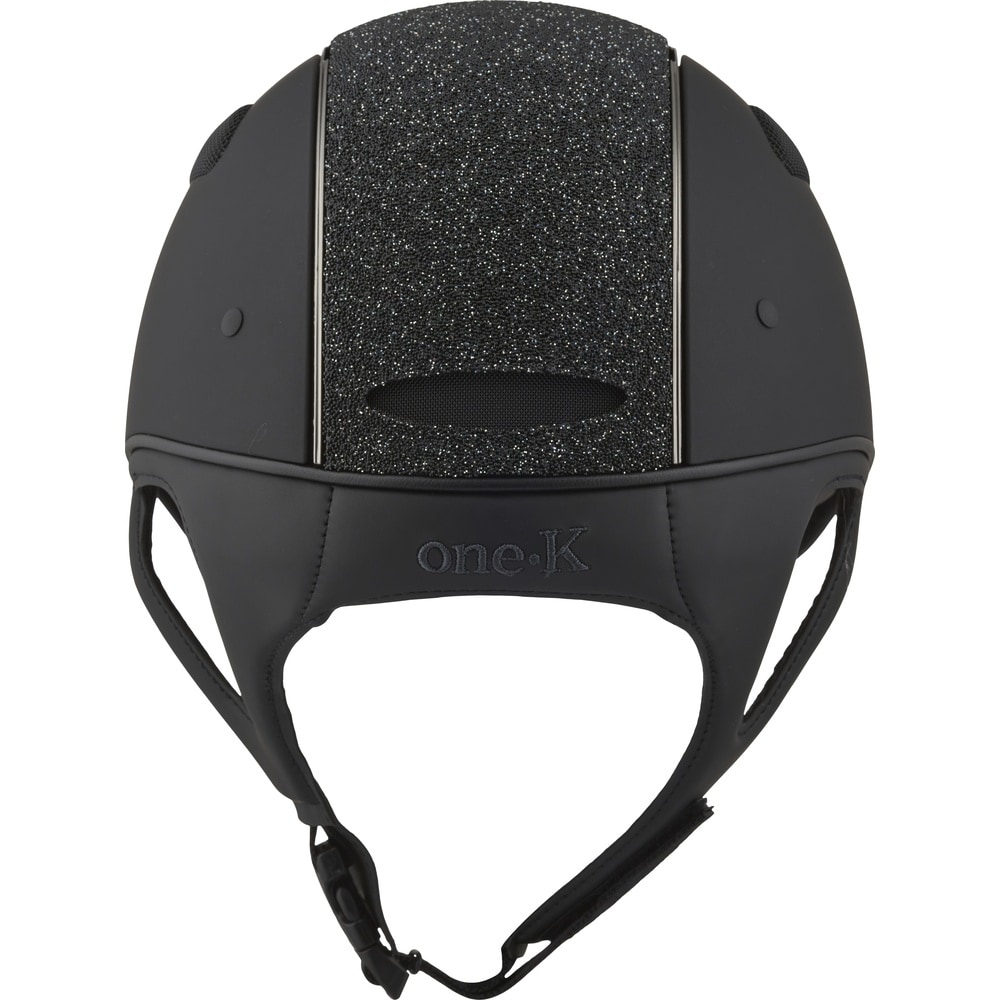 One K Defender Pro Riding Helmet, Glitter Top, Chrome Pipe