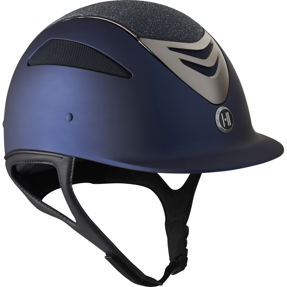 One K Defender Pro Riding Helmet, Glitter Top, Chrome Pipe