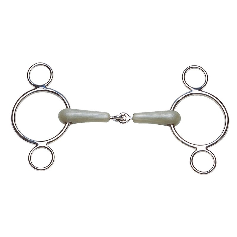 Feeling Flexi Continental Gag Bit, 3-ring Cheeks