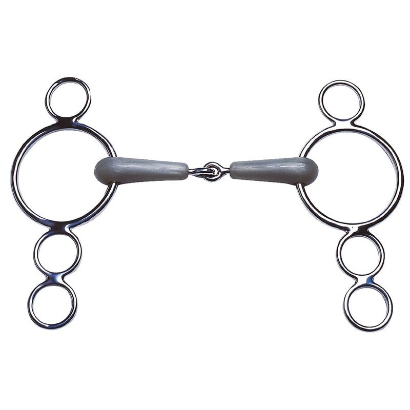 Feeling Flexi Double-jointed Gag Bit, 3-ring Cheeks