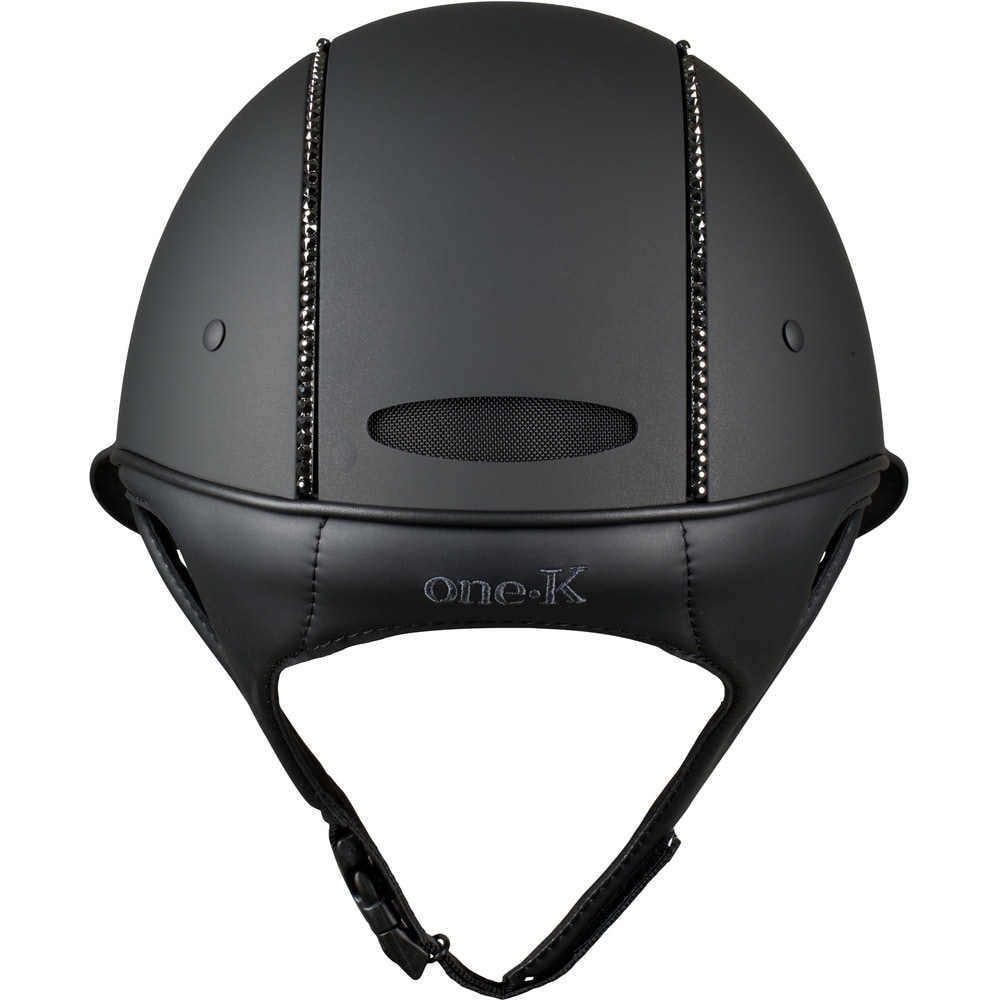 Kask jeździecki One K Avancé Lux, czarny z kryształkami Swarovskiego