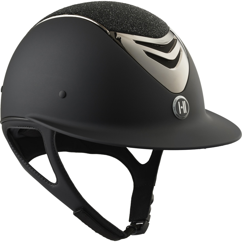 One K Mips Avancé Riding Helmet, Glitter Top, Chrome Pipe