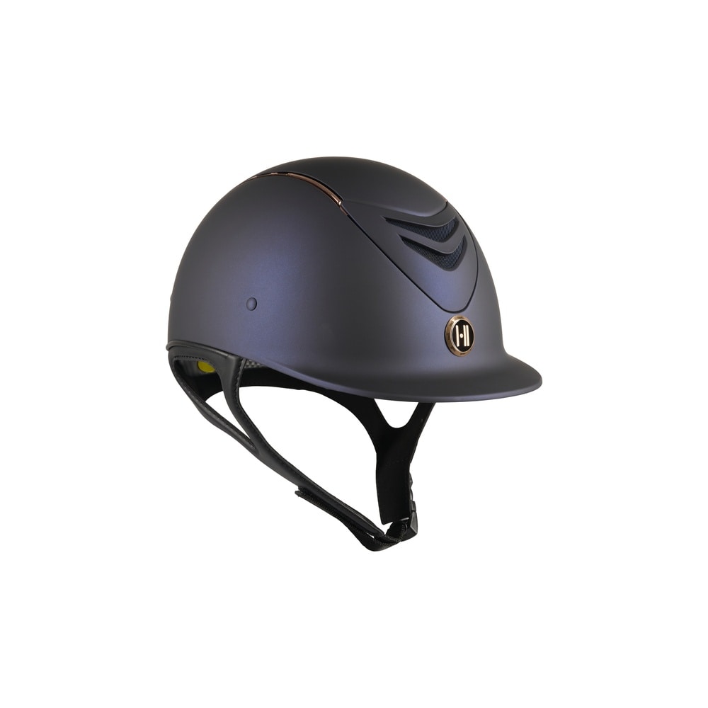 One K Mips Defender Casco da Equitazione, Finitura Opaca, Bordo Oro Rosa