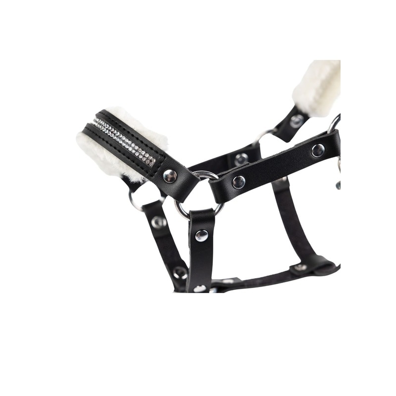 Mi cabezada para Hobby Horse con felpa y piedras