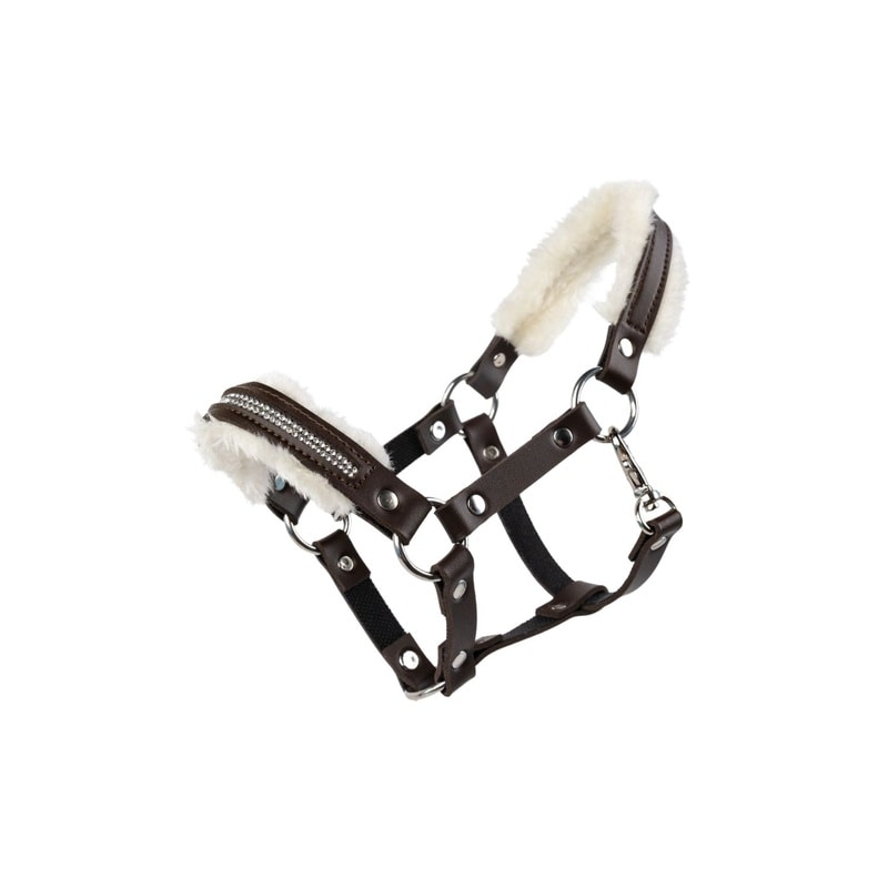 Mi cabezada para Hobby Horse con felpa y piedras