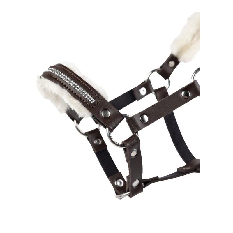 Mi cabezada para Hobby Horse con felpa y piedras