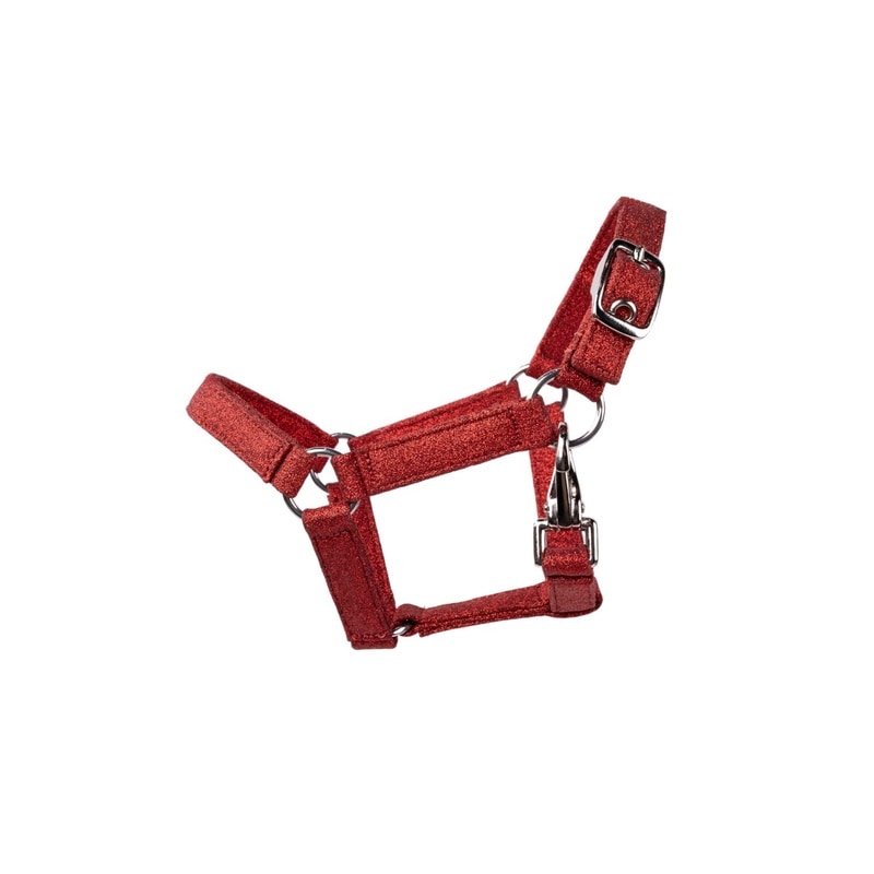 Mein Hobby Horse Halfter, rot glitzernd
