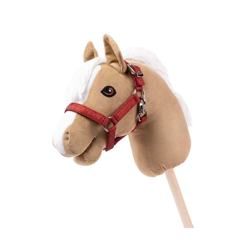 Mein Hobby Horse Halfter, rot glitzernd