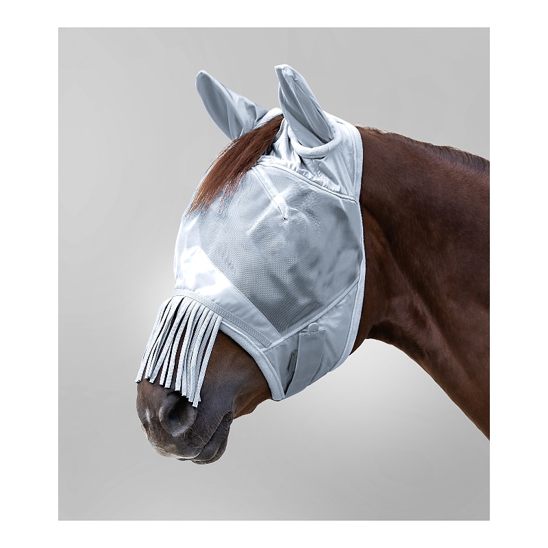 Vliegenmasker met oren en franjes op de neus
