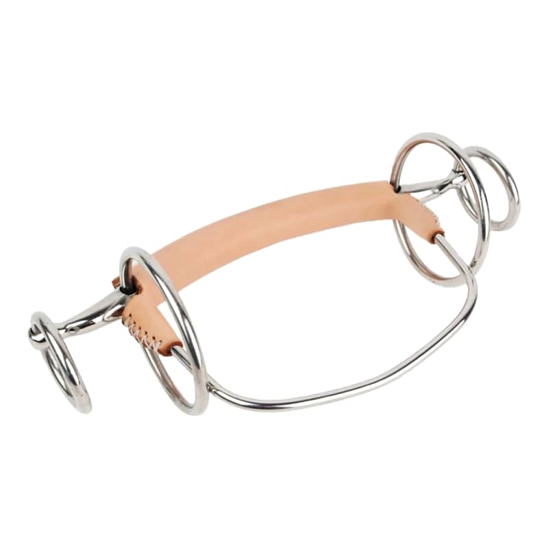 Hevari Pro Steel Straight bit double extension with cheek iron leather covered