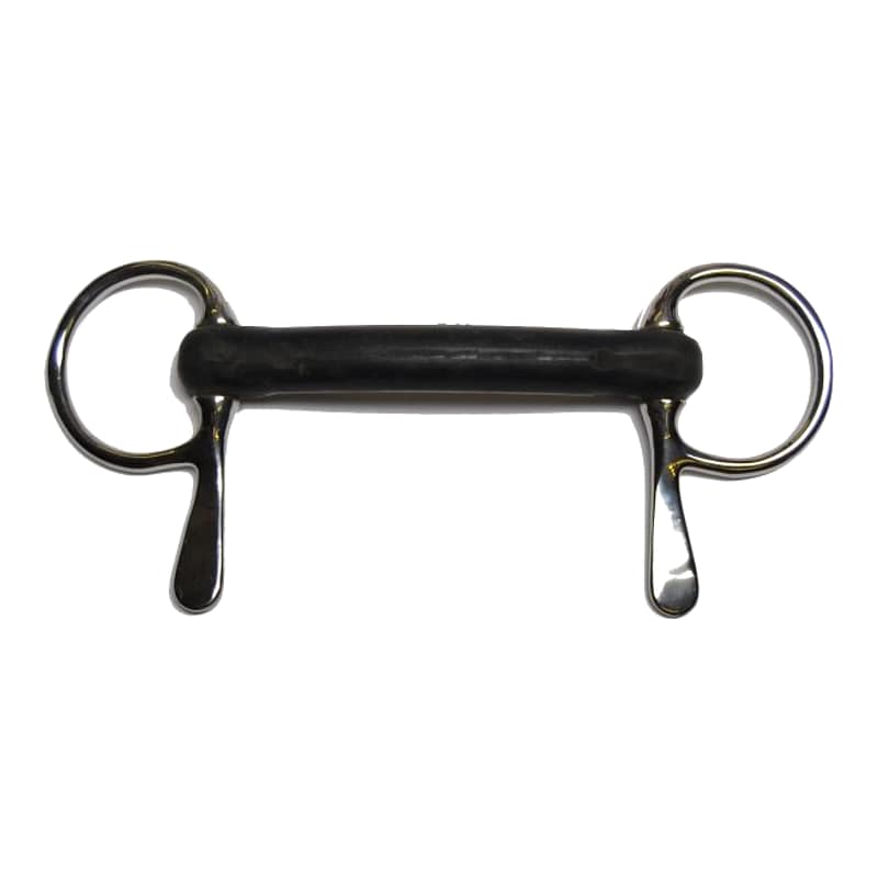 Hevari Pro Steel Trotting bit mullen mouth rubber