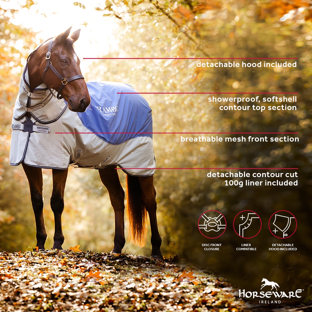 Horseware Rambo® Autumn Series Turnout (0g Outer with 100g Liner)