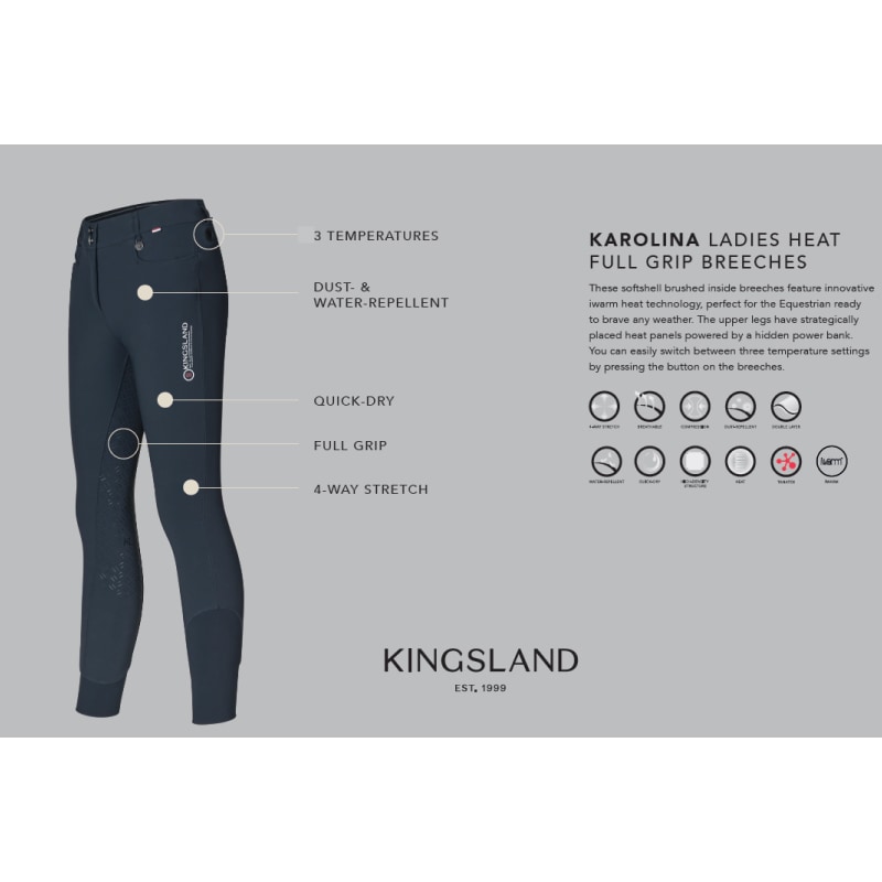 Kingsland Karolina Pantalon d’Équitation H Shape Heat F-Grip pour Femmes